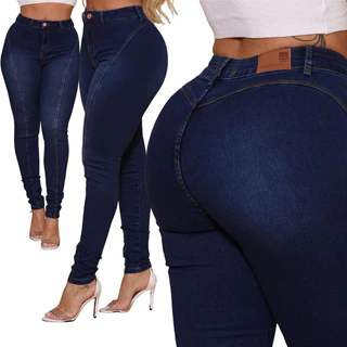 CALÇA JEANS FEMENINA POTENCIAL ORIGINAL! LAVAGEM ESCURA. EMPINA E MODELA CINTURA.