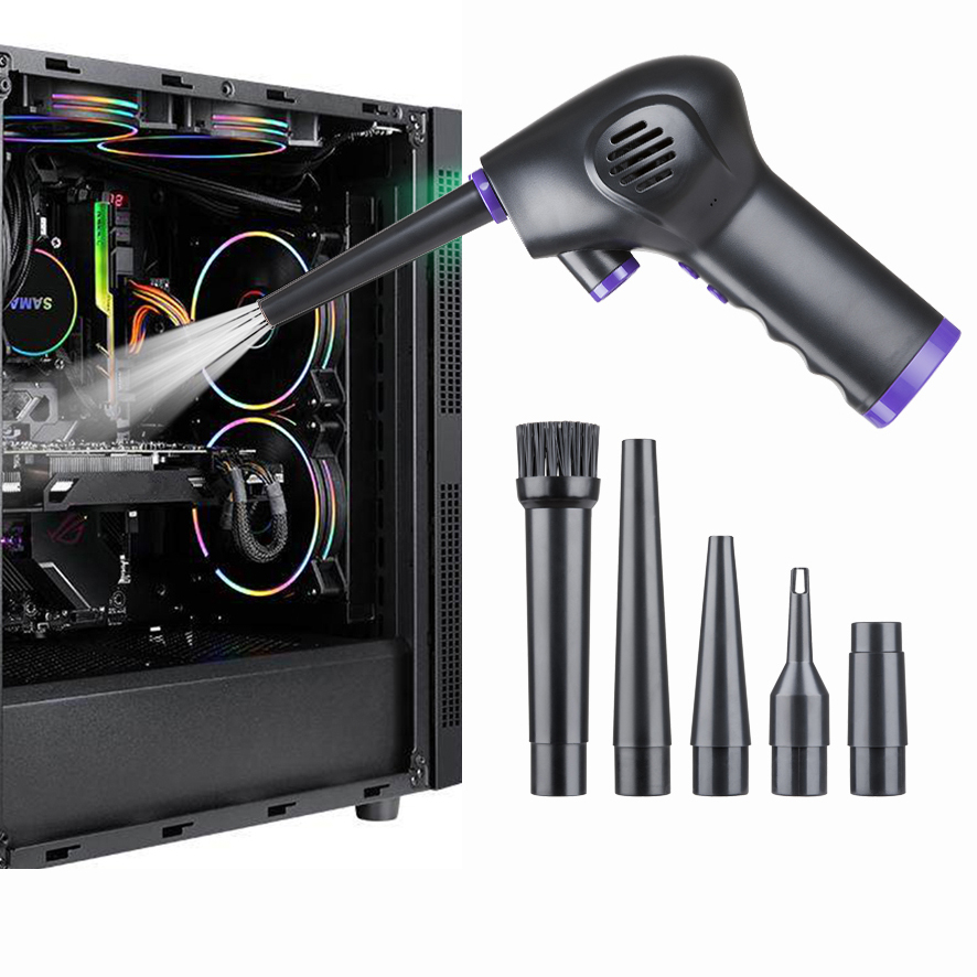 Lata de ar comprimido para computadores, limpeza elétrica do computador do ventilador de ar, líquido de limpeza sem fio da poeira do ar para migalhas do teclado de pc