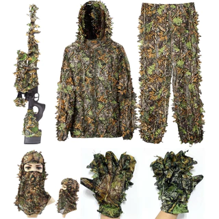 Roupa Camuflada 3d + Balaclava 3d + Camuflagem A r m a + Luva 3d
