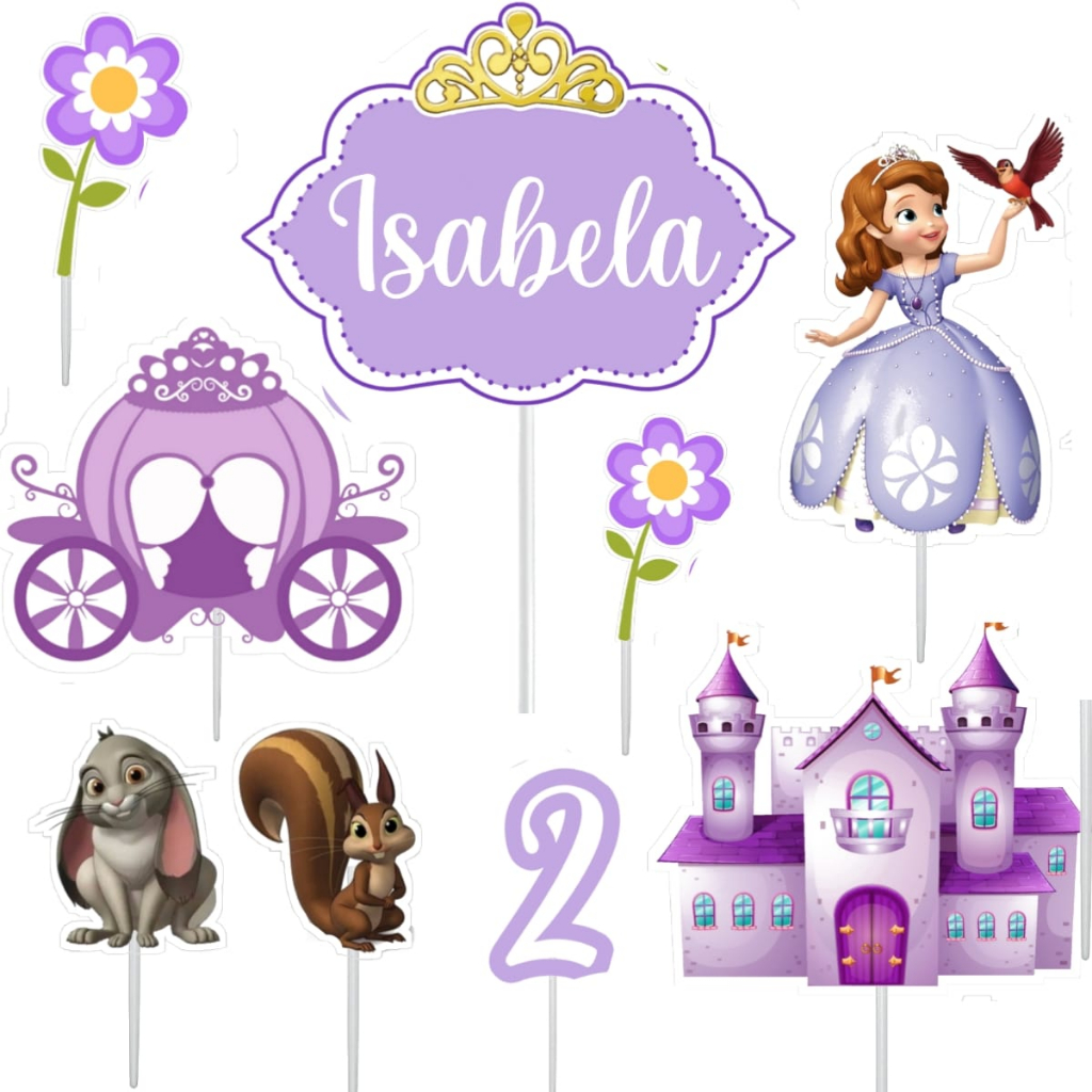 Topo Topper Decoração De Bolo Enfeite Princesa Sophia | Shopee Brasil