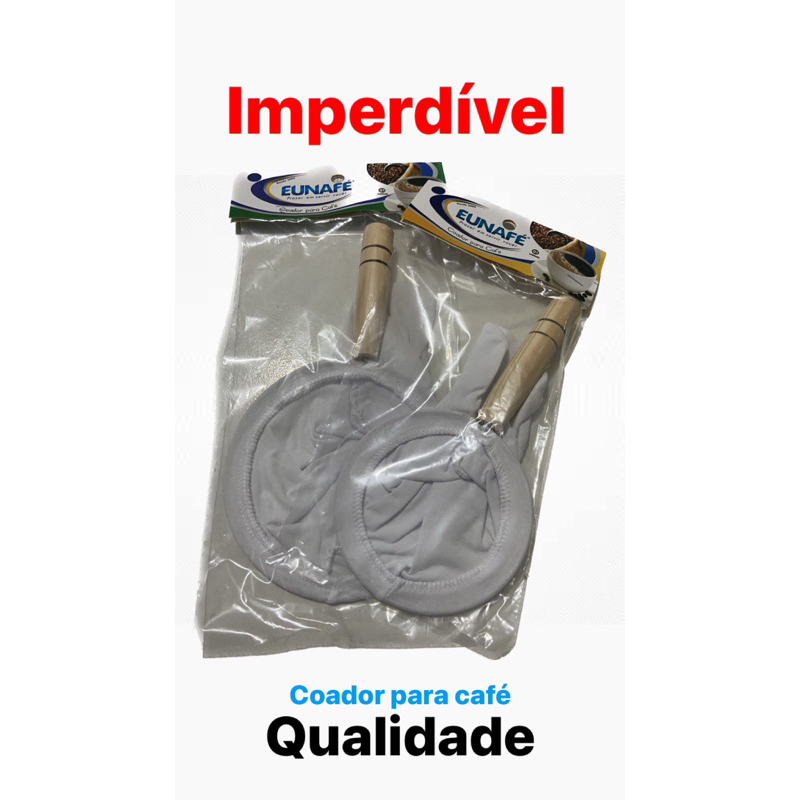 Coador de Pano Tecido 100% Algodão com Cabo de Madeira | Shopee Brasil