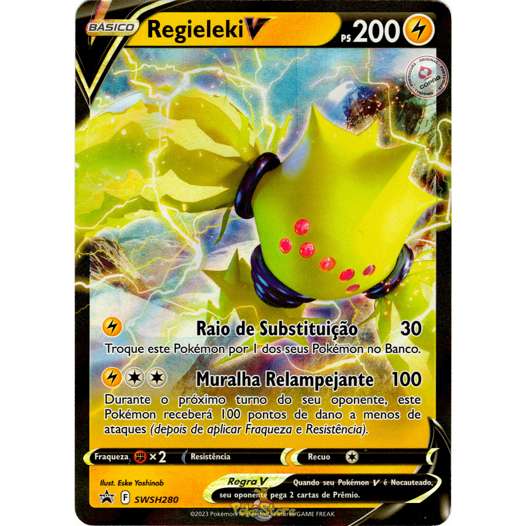 regieleki pokemon card value V 175/195- Silver Tempest - Full Art -Pokemon Ultra Rare This attack does 120 damage to 1 of your opponents Benched Pokmon Carta Pokemon Regieleki V Portugus