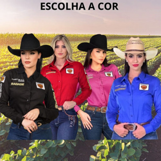 Camisete Camisa Radade Original Country Feminina Brands Várias Cores 100% Algodão Para Cowgirl Usar em Rodeio Provas de Tambor Baliza Cavalgadas