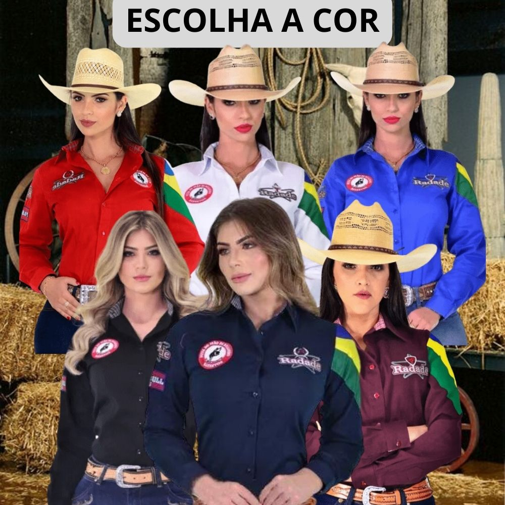 Camisa Radade Original Country Feminina Peão de Boiadeiros Barretos HC ...
