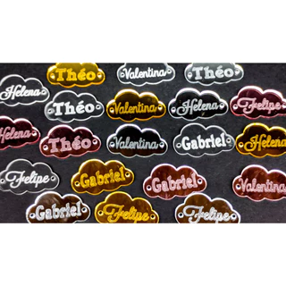 Etiqueta de Nuvem Personalizado em Acrílico para Cesto Crochê, Chaveiro, Tag Personalizado