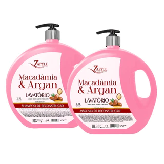 kit shampoo e mascara de argan e macadâmia 2,5l kosty