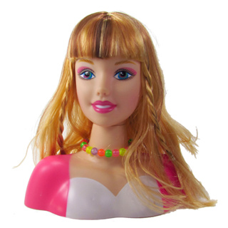 Cabeça de boneca de maquiagem de plástico, 1:6 bjd, cabeças de boneca com  peruca preta, cabelo para boneca de 11.5 , brinquedos diy de meninas
