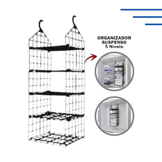 Organizador Plástico Suspenso Dobrável 5 Níveis Vertical Telado - Arqplast