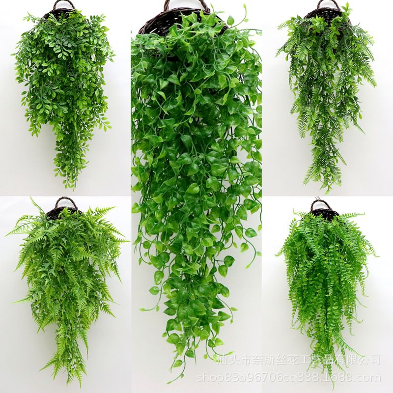 Planta Pendurada Verde Artificial Parede Folhagem Para Decoração
