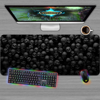 Mousepad Gamer, Tamanhos variados - CAVEIRAS PRETAS