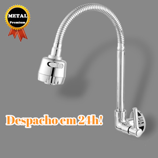 Torneira Gourmet Cozinha Parede Luxo Inox
