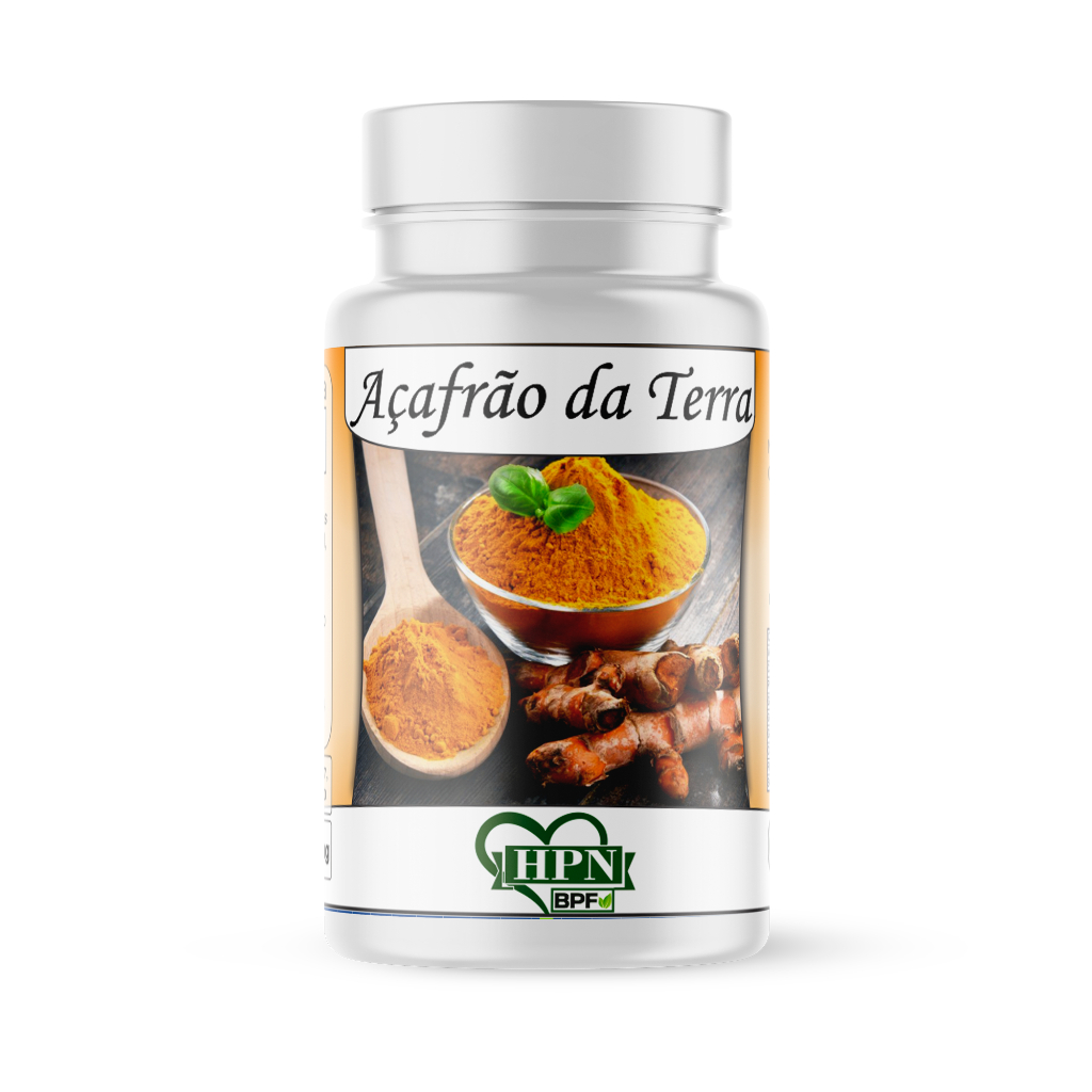 Açafrão da terra (curcuma longa) suplemento cápsulas/500mg 1 pote