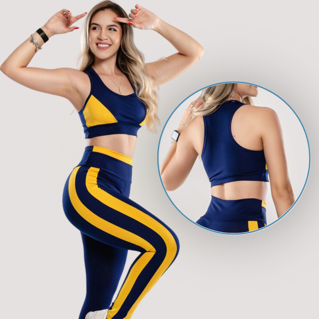 Conjunto Academia Legging + Top Academia Feminino Fitness Crossfit ...