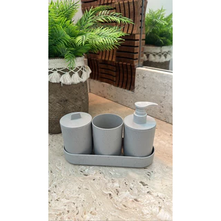 Kit banheiro 4 peças bambu ecológico Lyor