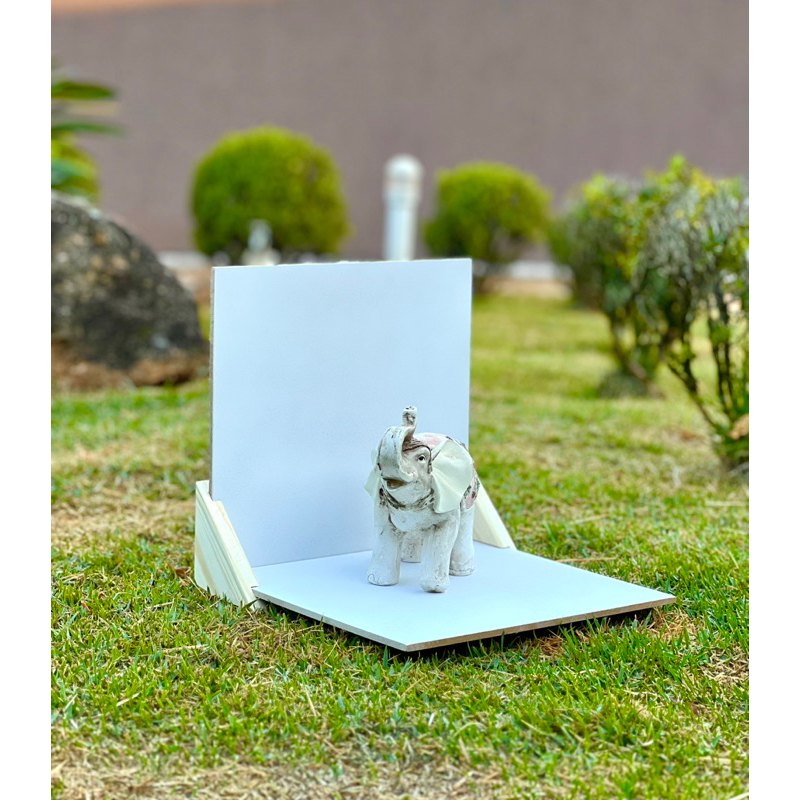 Estúdio Studio Fotográfico Cenário Para Fotos Produtos em Mdf com Fundo Branco 70x70