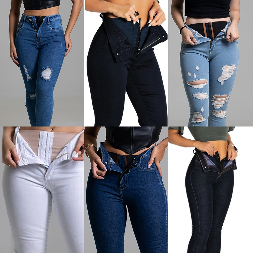 Jeans térmicos extragrandes para mulheres, cintura alta velo de cordeiro  quente, jeans stretch skinny, calças lápis