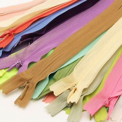 Zíper Invisível Fixo - Kit c/ 10 Unidades Mesma Cor - Vários tamanhos