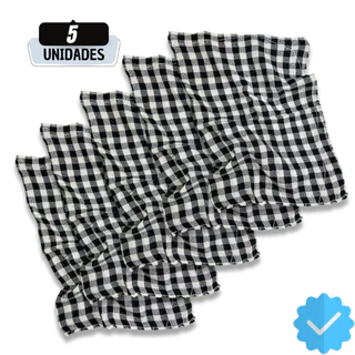 5 Panos De Chão XADREZ PRETO Premium Atacado Grande - Saco Qualidade