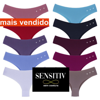Kit Com 10 Calcinhas Sem Costura Corte Laser