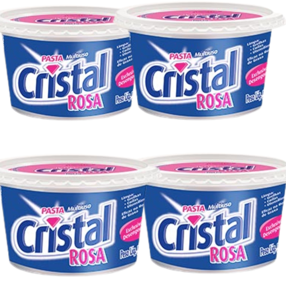 Kit 4 Pasta Rosa Para Limpeza Multiuso Cristal 500 Gramas Cada | Shopee ...