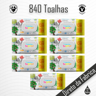 07 Pacotes Toalhas / Lenços Umedecidos C/ Tampa Flip Top - Turminha da Bagunça Ultra Care 120 Folhas 20X13 CM
