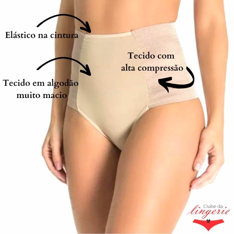 Calcinha Modeladora de Cintura Alta Boby Shaping Respirável: Seu