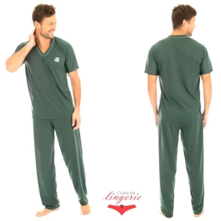 Pijama Masculino 091 Inverno/Verão Calça Comprida e Camiseta Gola V em Oferta na Shopee