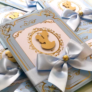 Convite de Aniversário CINDERELA LUXO, Convite personalizado Cinderela