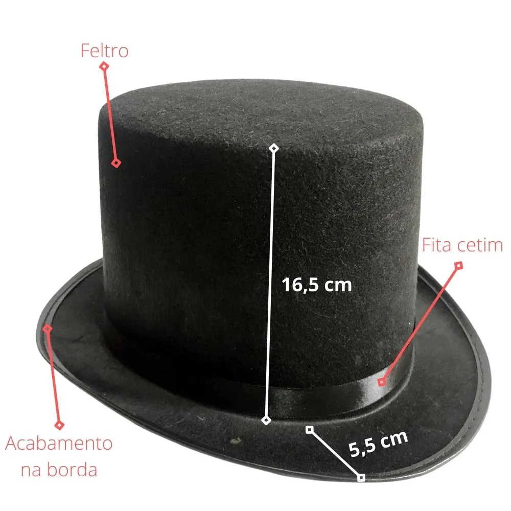 1 Unidade Cartola Magico Preta