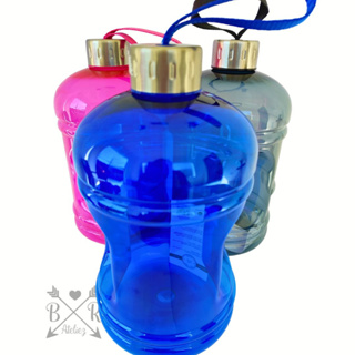 Garrafa / Galão de água de 2 litros para atividades físicas Rosa Preto Azul