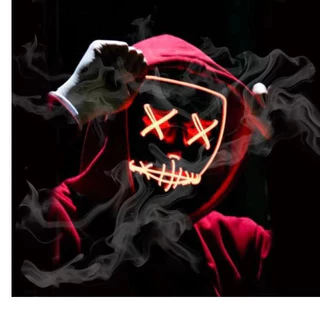 Halloween com a Máscara de LED Neon The Purge