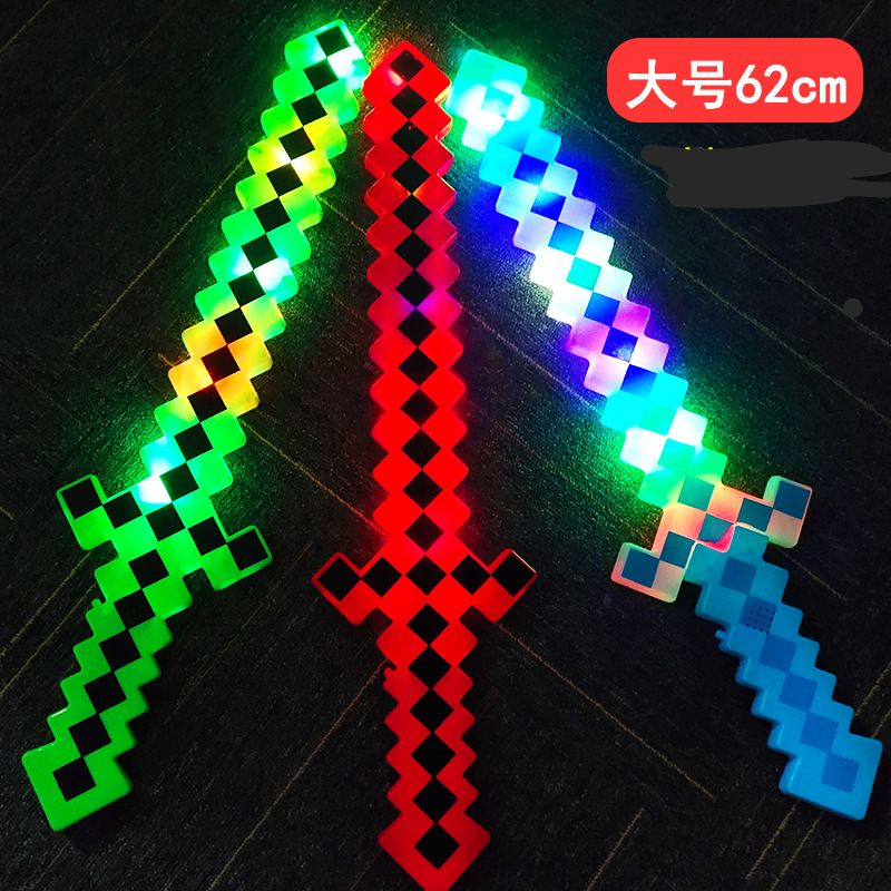 Espada de brinquedo similar ao Minecraft com luz e som
