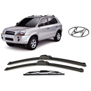 Kit 3 Palhetas Limpador Parabrisa Dianteiro + Traseiro Hyundai Tucson