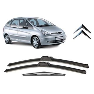 Kit 3 Palhetas Limpador de Parabrisa Dianteiro + Traseiro Citroen Xsara Picasso