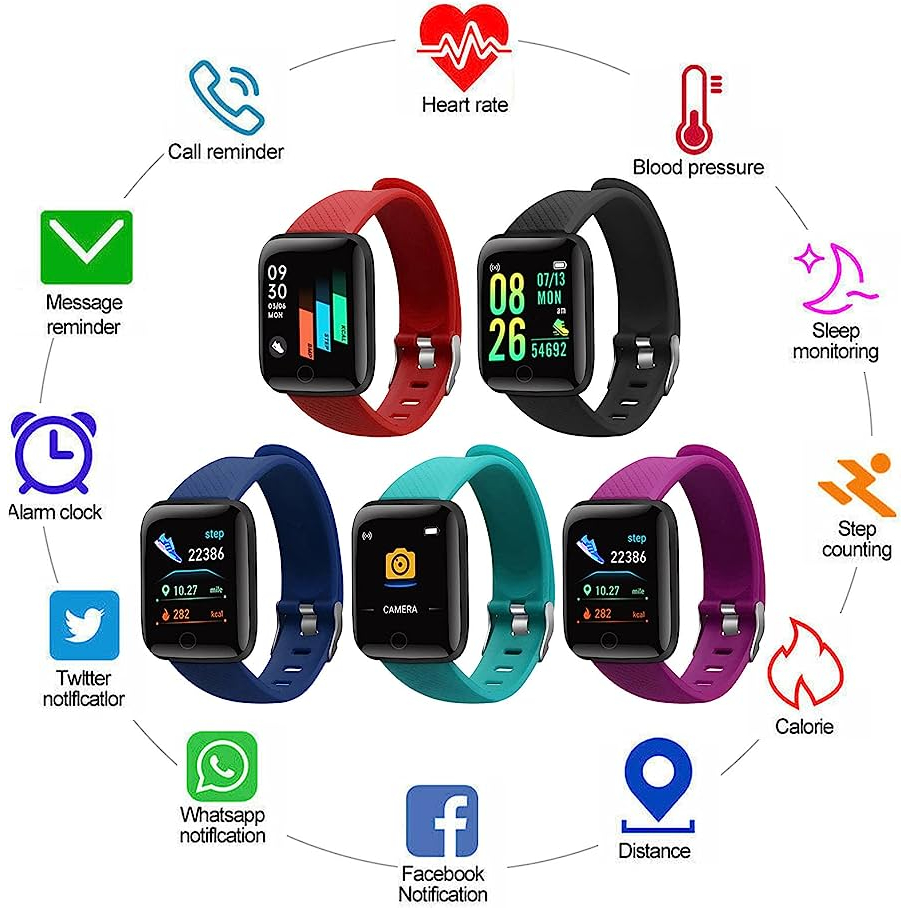 Relógio Pulseira Inteligente Smartwatches 116s Heart Rate Watch ...