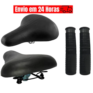 Selim Bike Banco 2 Molas Barra Circular Conforto Bicicleta Par de Manoplas