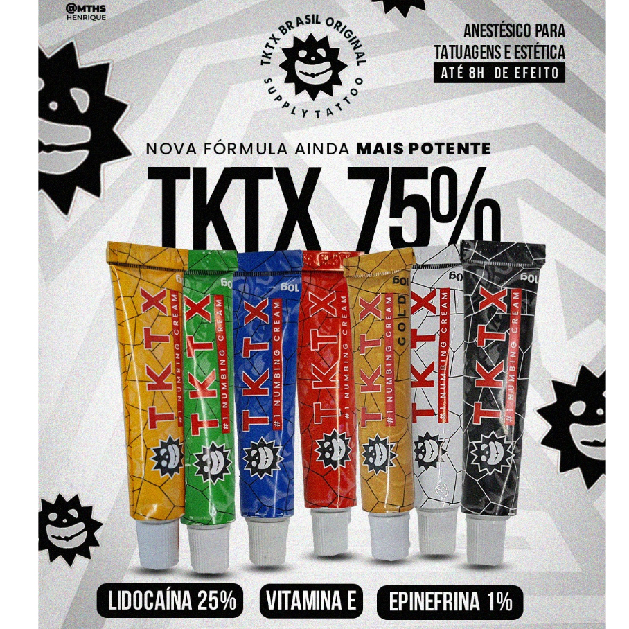 anestésico - Zero dor - Tatuagem - Maquiagem - micropigmentação - depilação a Laser - Envio hoje cream 55% - 75% - Tubo 10g - Creme Rosa - Original