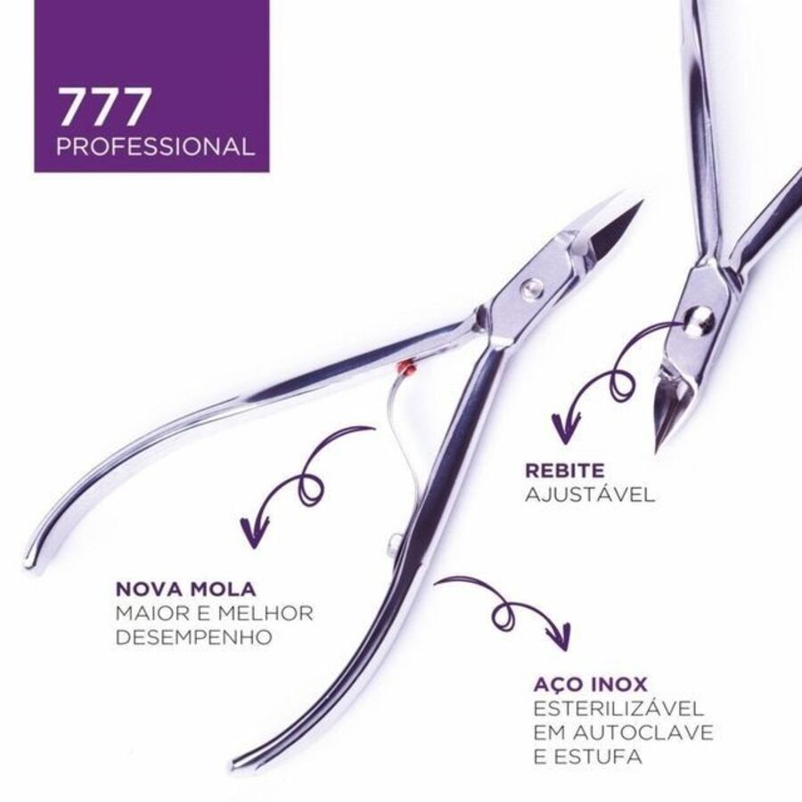 Alicate de Cutícula Unha 777 para Manicure Profissional - MEY