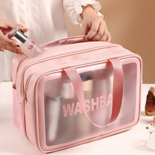 Bolsa Organizadora De Maquiagem Com Dupla Camada De PVC Transparente Impermeável Para Artigos De Higiene Pessoal Viagem