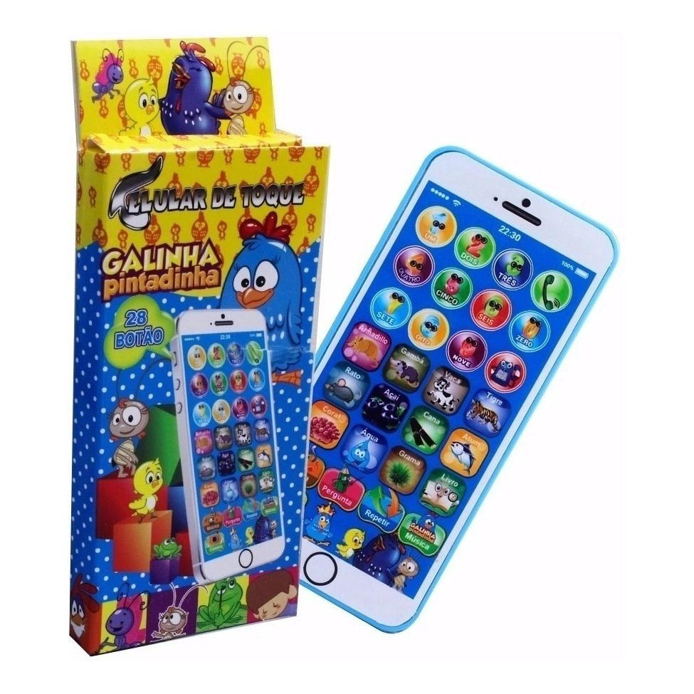 Iphone galinha pintadinha interativo musical 10 atividades celular de ...