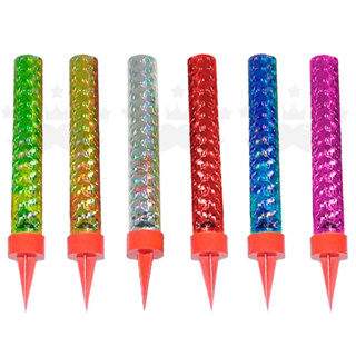10 Velas Vulcão Chama Colorida para Garrafa Festa Faísca Cascata Foguetinho