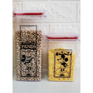 Kit Porta Mantimentos Hermético Quadrado Trava Mais Mickey 830m/1,2L