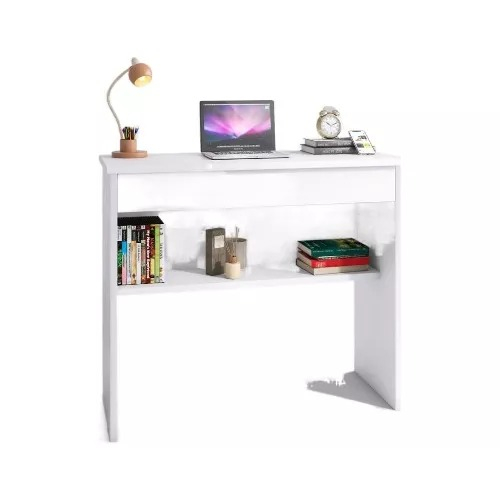 Mesinha Branca Para Computador Multiuso Quarto Sala Escritório 1 Gaveta