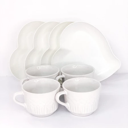 Kit Xícaras Chá Porcelana com Pratinhos