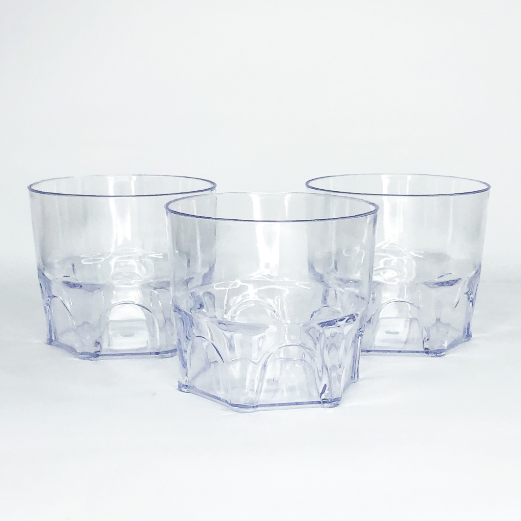 Conjunto 5 Copos Whisky Acrílico Transparente 250 ml