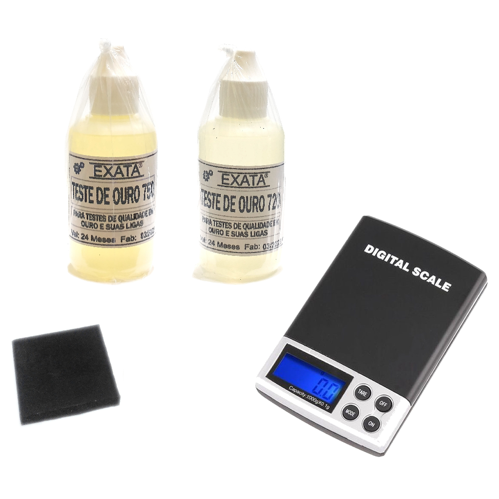Kit Teste Ouro - Pedra Toque + Ácidos 18k 16k + Balança 1 Kg | Shopee ...