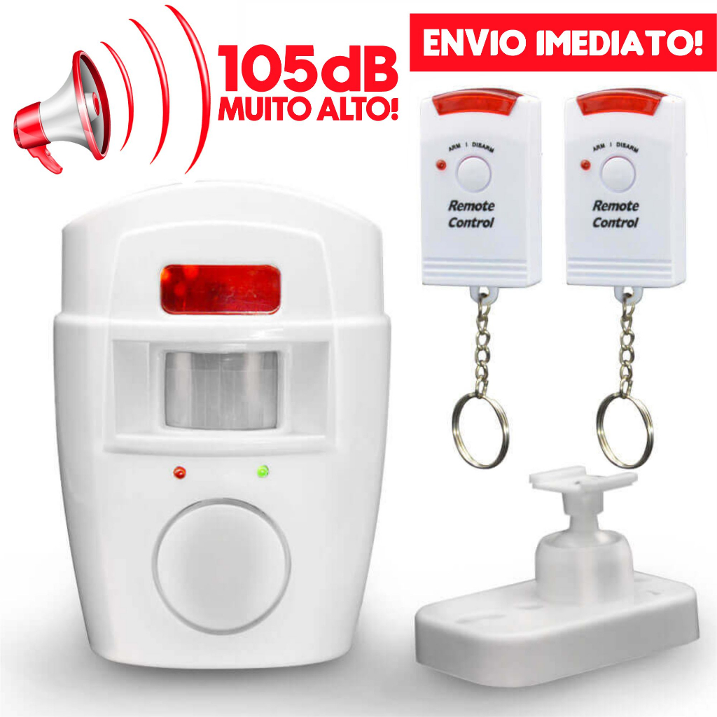 Kit Alarme Residencial Sensor De Presença S/ Fio Sirene