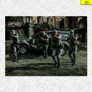 Placa Decorativa Quadro BAEP, FORÇA TÁTICA e ROTA da Polícia Militar de SP - Tamanho 20x28cm