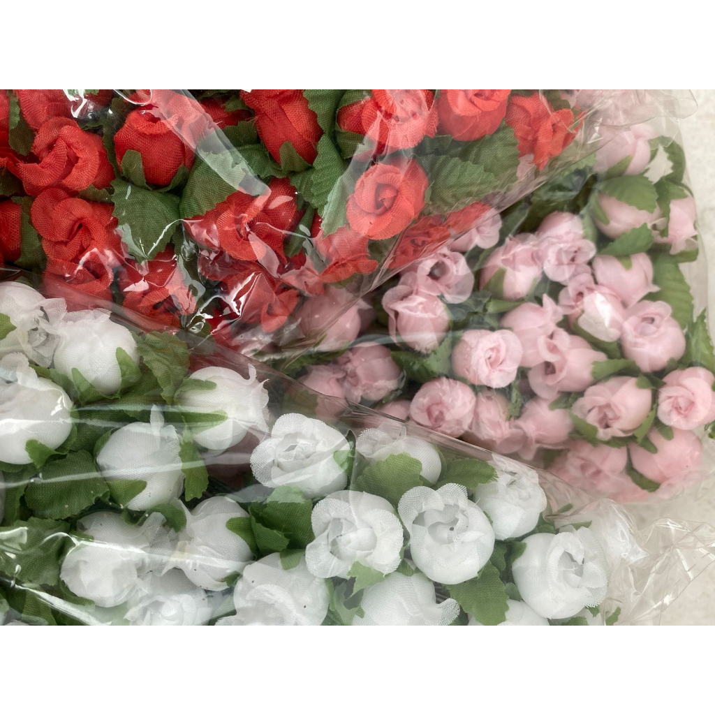 Mini flor de tecido I Botão de rosa com 144 un. | Shopee Brasil