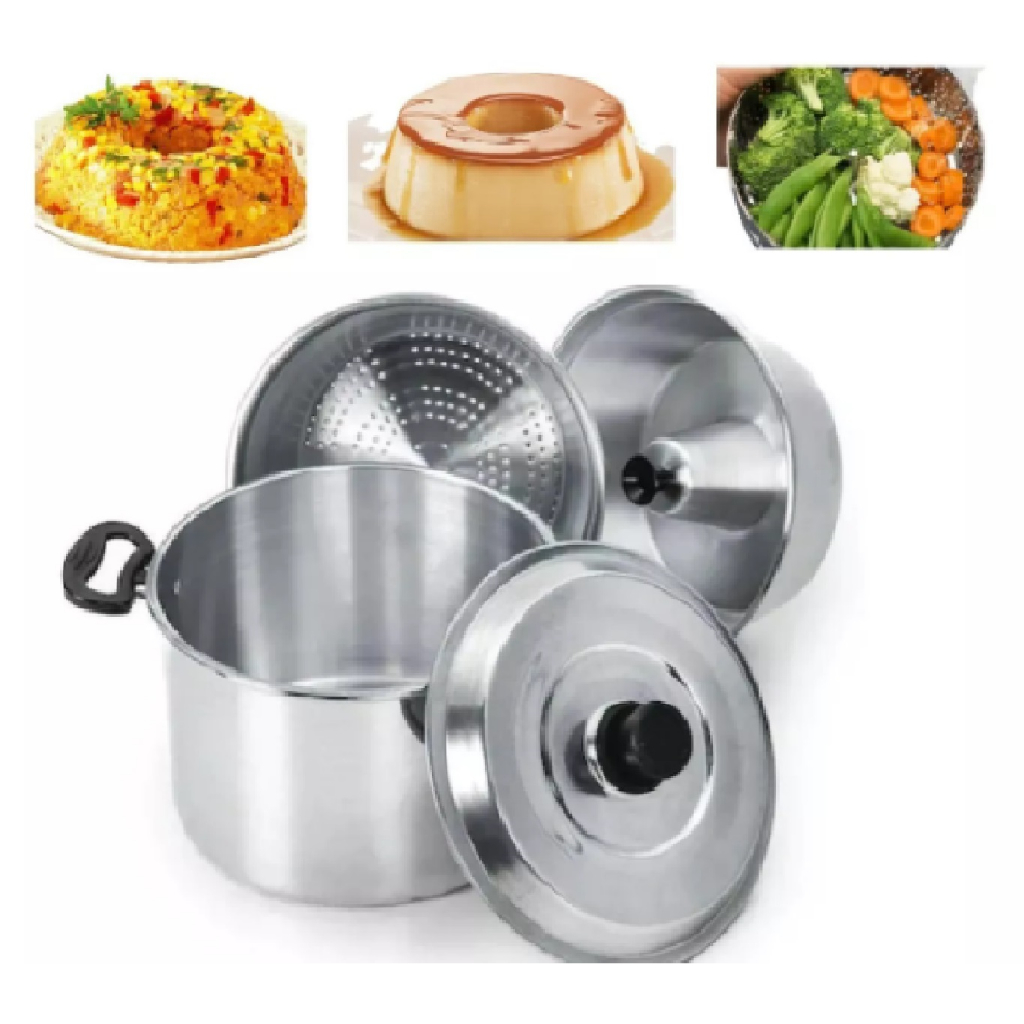 Panela De Cozimento A Vapor Banho Maria Pudim Cuscuzeira E Legumes 3x1 ...